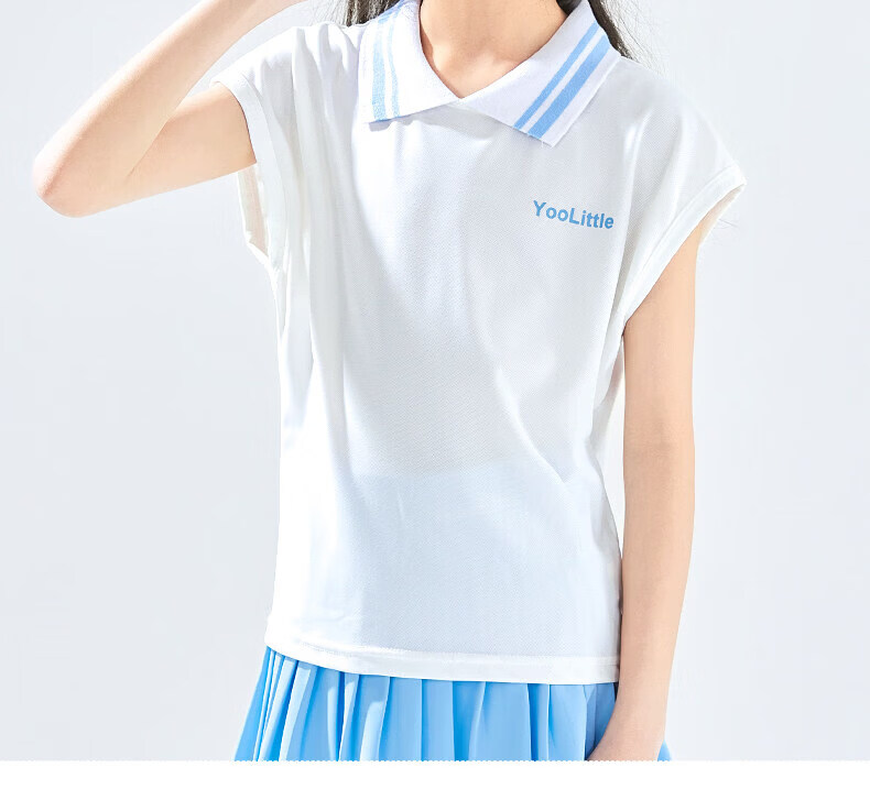 Moonkids Girls Summer Quick-Dry Sports Set Children's Cooling Short Sleeve Dress Tennis Badminton 15